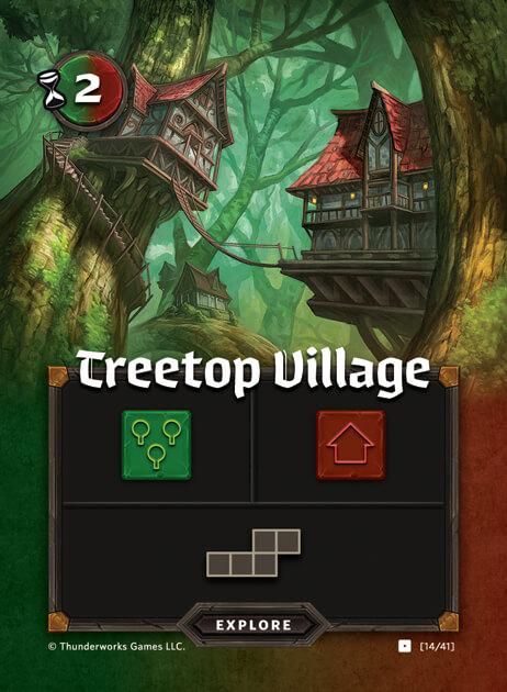 Cartographers game. Card Treetop Village