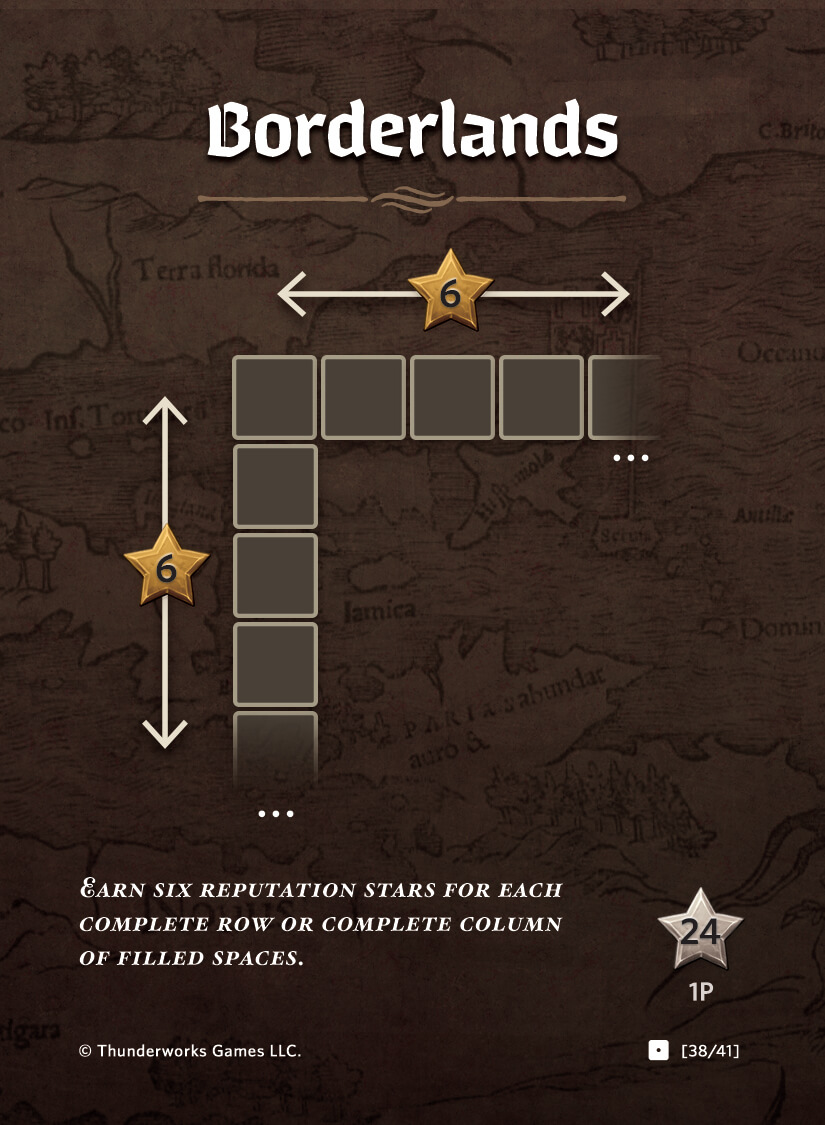 Cartographers game. Card Borderlands